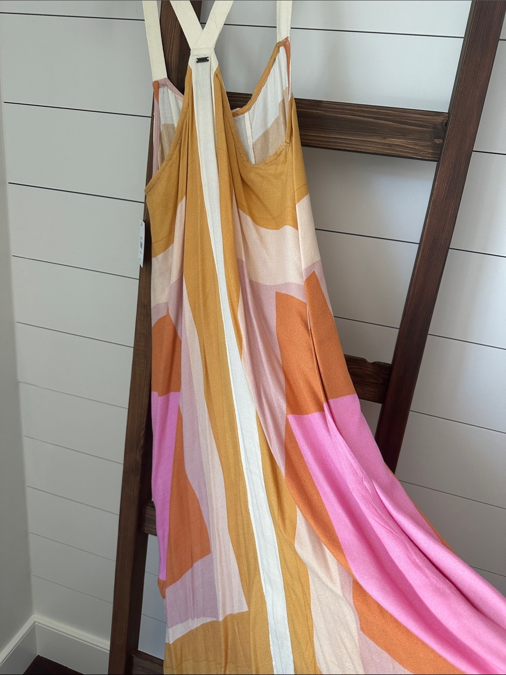 O'Neill Mustard, Pink and Cream Colorblock Maxi Dress NWT - Picture 6 of 7